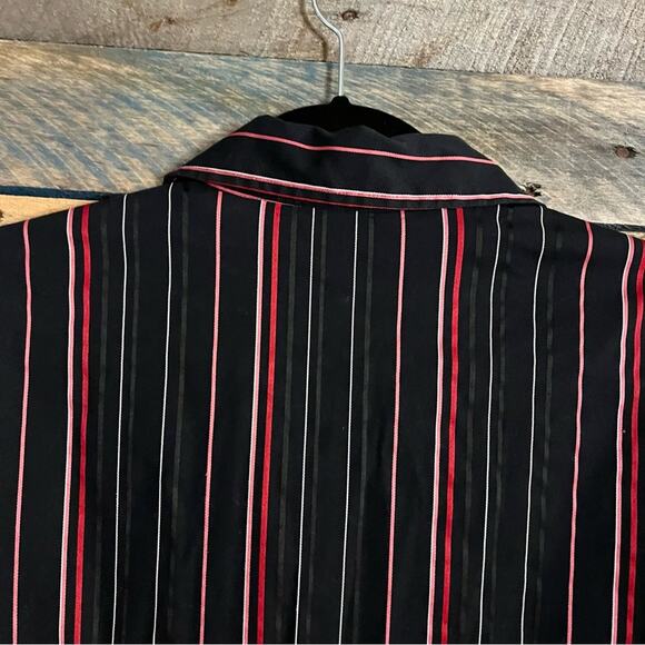 New York & Company Stretch Black And Pink Button Down Size Large - Picture 7 of 10